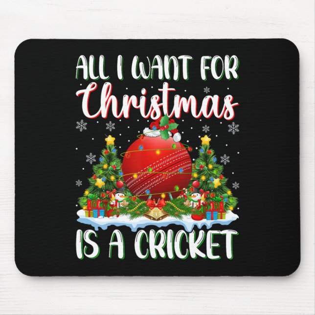 Mousepad Eu Quero O Natal É Um Cricket Xmas Tree Lights (Frente)