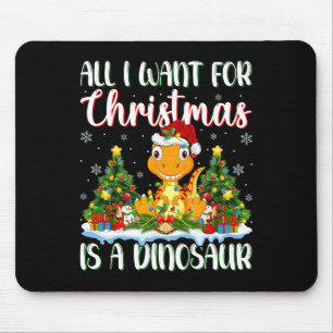 Mousepad Eu Quero O Natal É Uma Luz De Árvore De Dinossauro
