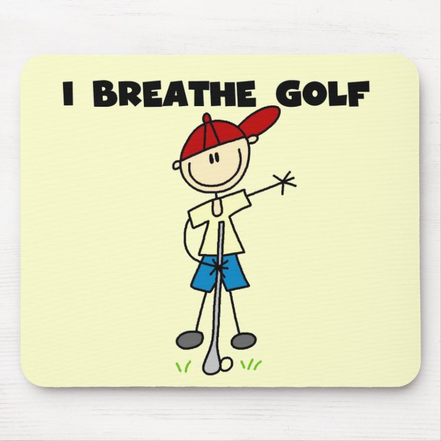 Mousepad Eu Respiro Camisetas de Golfe e Presentes (Frente)