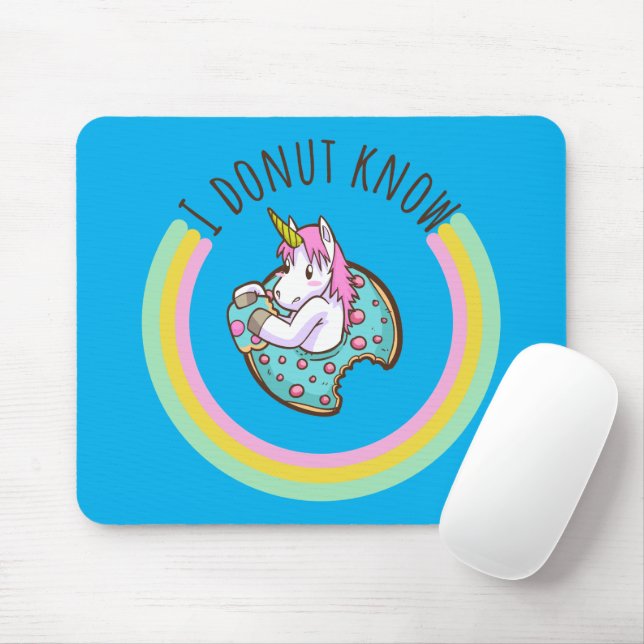Mousepad Eu Rosquinha Saber | Unicórnio (Com mouse)
