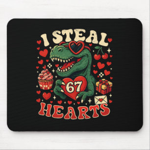Mousepad Eu Roubo Corações 67 T-rex Dinossauro Divertido do