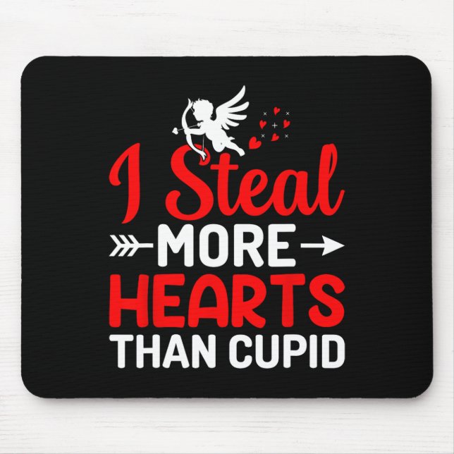 Mousepad Eu Roubo Mais Corações Que Cupido  (Frente)