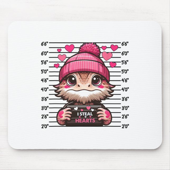 Mousepad Eu Roubo O Dragão Cute Cute Bearded Dragon Valenti (Frente)