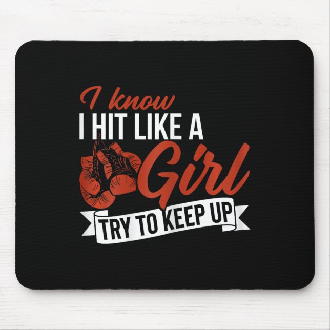 Mousepad Eu Sei Que Eu Acerto Como Uma Amante do Boxe Femin (Frente)