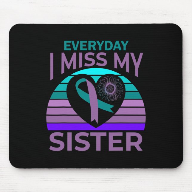 Mousepad Eu Sinto Falta Da Minha Irmã Cardíaca Fita Sensaçã (Frente)