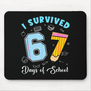 Mousepad Eu Sobrevivi a 67 Dias de Escola Engraçado 67 Meme