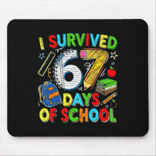 Mousepad Eu Sobrevivi a 67 Dias De Escola Engraçado Seis Se