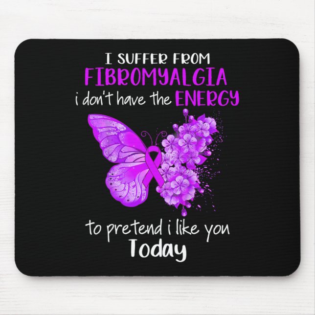 Mousepad Eu Sofro de Fibromialgia Sensibilização Borboleta (Frente)