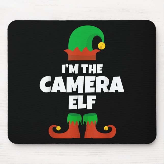 Mousepad Eu sou a família Camera Elf Pajama Homem de Natal  (Frente)