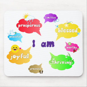Mousepad Eu Sou Afirmações Positivas Palavras Autoamor