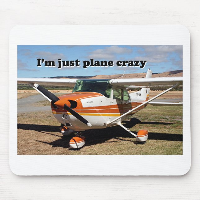 Mousepad Eu sou apenas louco plano: Aviões de Cessna (Frente)