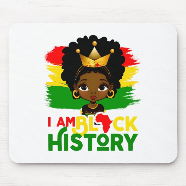 Mousepad Eu Sou História Negra História Negra Afro-American (Frente)