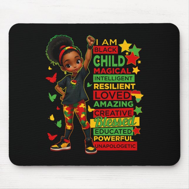 Mousepad Eu Sou Mês da História da Criança Negra Afro-Ameri (Frente)