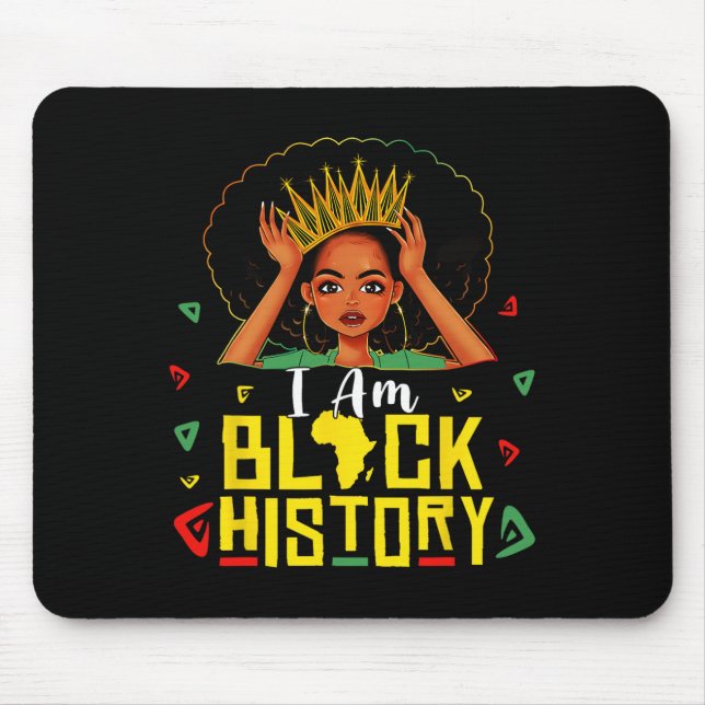 Mousepad Eu Sou Mulher Negra História Menina Mês da Históri (Frente)
