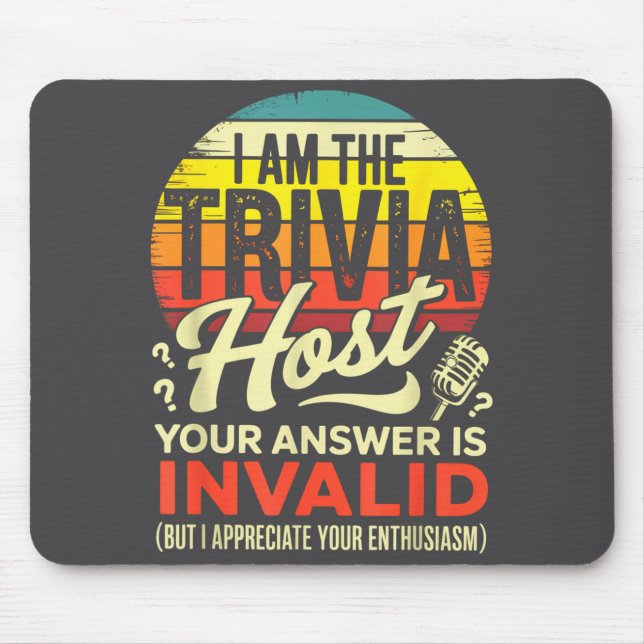 Mousepad Eu Sou o Apresentador de Trivia - Jogo de Noite de (Frente)