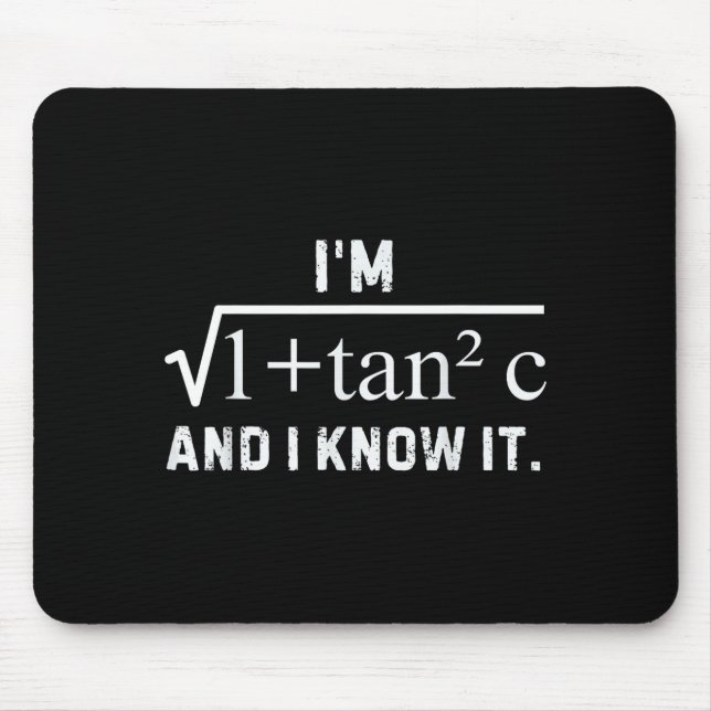 Mousepad Eu sou Sec C e eu sei disso - Humor Matemático Div (Frente)