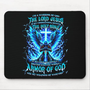 Mousepad Eu sou um guerreiro de Deus Armor de Deus Cristão