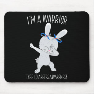 Mousepad Eu sou um guerreiro tipo 1 Diabetes Consciência T1