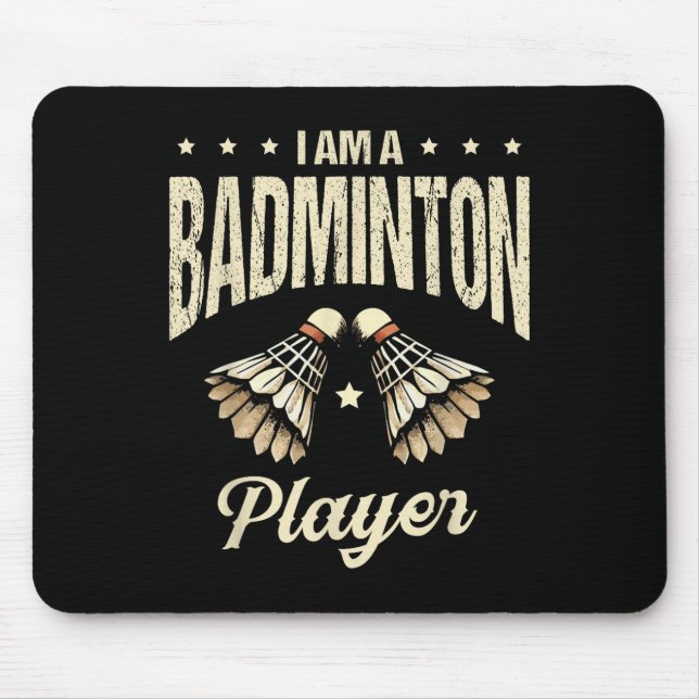 Mousepad Eu Sou Um Jogador De Badminton, Um Shuttle (Frente)
