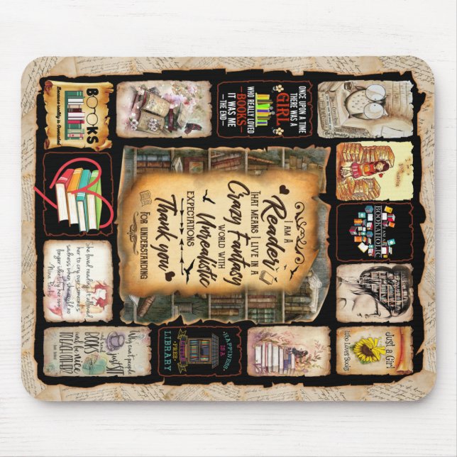Mousepad Eu Sou Um Leitor De Leitura, Livro De Lover Blanke (Frente)