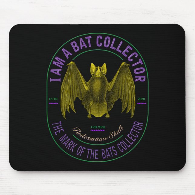 Mousepad Eu sou um rato colecionador de morcegos (Frente)