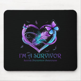 Mousepad Eu sou um Sobrevivente Borboleta Prevenção ao Suic
