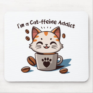 Mousepad Eu sou um viciado em Cat-feína