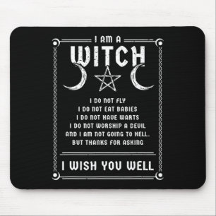 Mousepad Eu Sou Uma Bruxa Wicca Halloween Pagan Costume