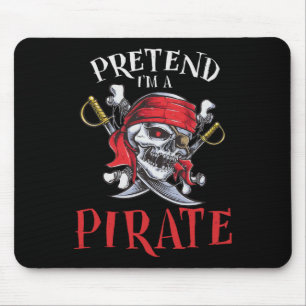 Mousepad Eu sou uma fantasia de Halloween do Caveira Pirata