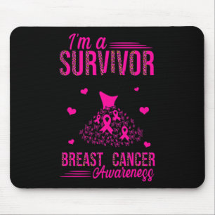 Mousepad Eu sou uma sobrevivente de fita rosa mulheres amam