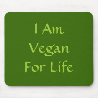Mousepad Eu sou Vegan para a vida. Verde. Slogan. Costume