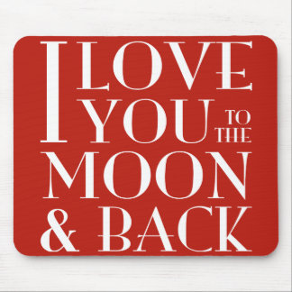 Mousepad Eu te amo à lua e à parte traseira