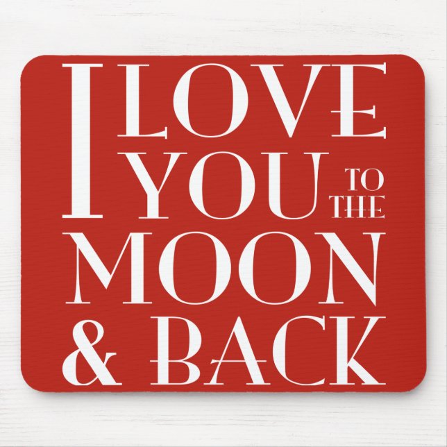 Mousepad Eu te amo à lua e à parte traseira (Frente)