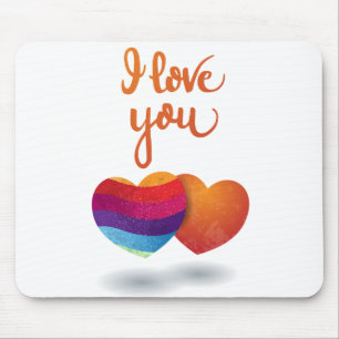 Mousepad Eu te amo com Casal de coração