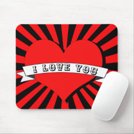 Mousepad Eu te amo, Herz e Banda strahlen.