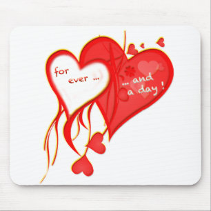 MOUSEPAD EU TE AMO PARA SEMPRE E UM CORAÇÃO DO DIA