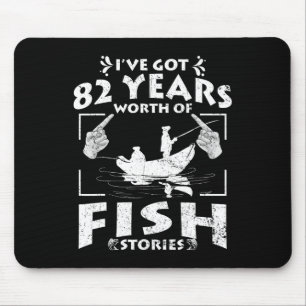 Mousepad Eu Tenho 82 Anos de Histórias de Peixes Aniversári