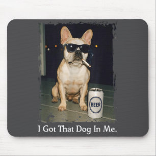 Mousepad Eu Tenho Cachorro Bulldog Francês Fumando
