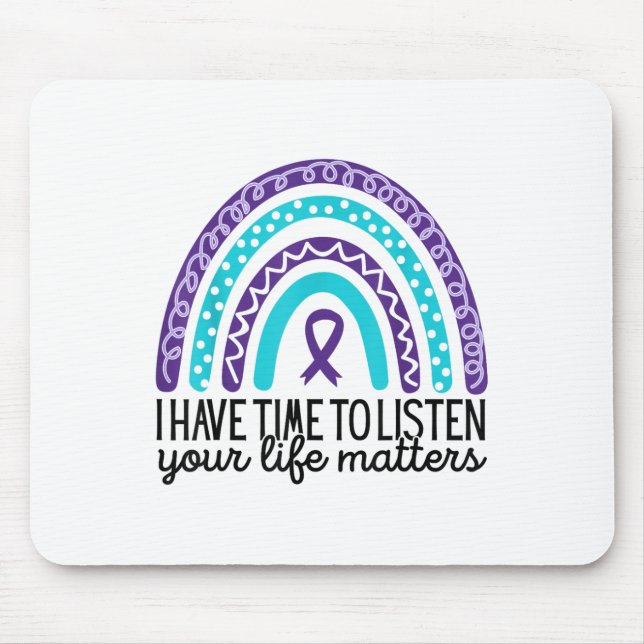Mousepad Eu Tenho Tempo Para Ouvir, Conscientização sobre P (Frente)