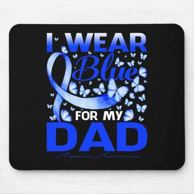 Mousepad Eu Uso Azul Para a Conscientização da Alopecia do  (Frente)