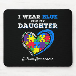 Mousepad Eu Uso Azul Para a Conscientização do Autismo da M