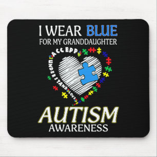 Mousepad Eu Uso Azul Para a Conscientização do Autismo da M