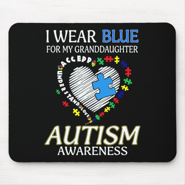 Mousepad Eu Uso Azul Para a Conscientização do Autismo da M (Frente)