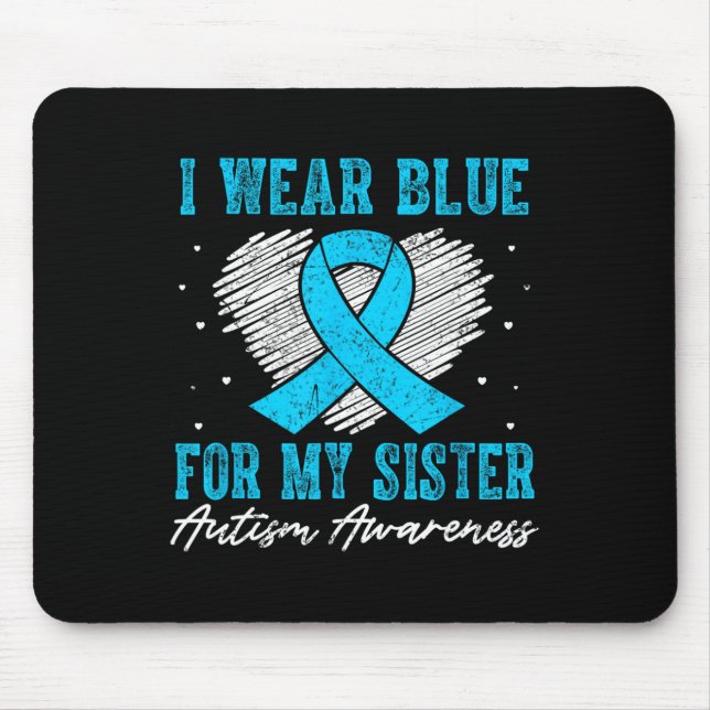 Mousepad Eu Uso Azul Para a Conscientização do Autismo da M (Frente)
