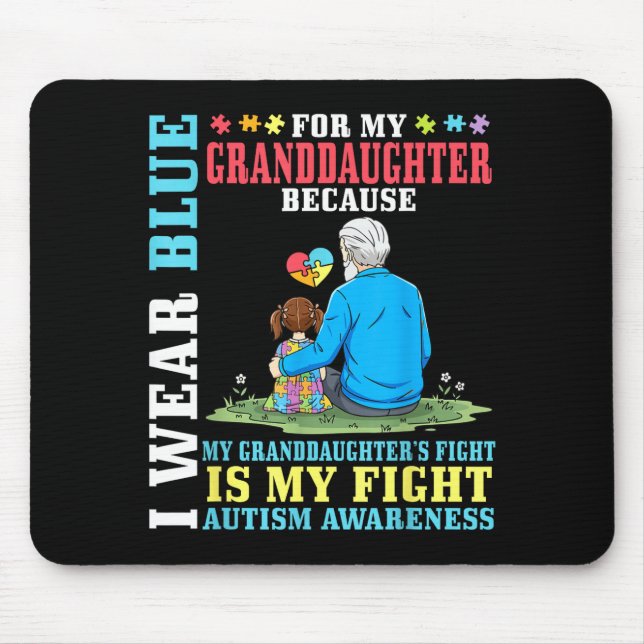 Mousepad Eu Uso Azul Para a Conscientização do Autismo da M (Frente)