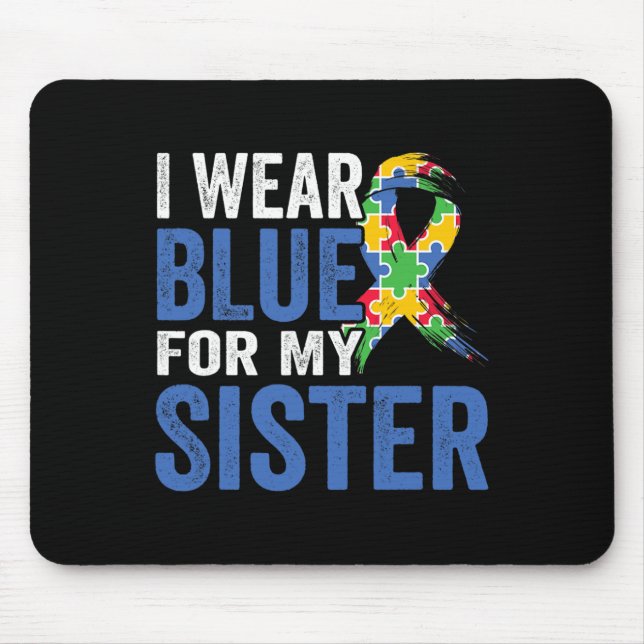 Mousepad Eu Uso Azul Para a Conscientização do Autismo da M (Frente)