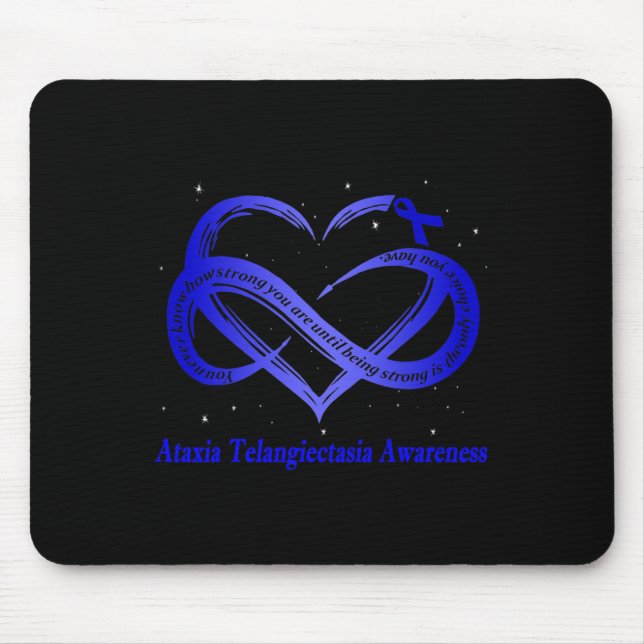 Mousepad Eu Uso Azul Para Conscientização da Ataxia Telangi (Frente)
