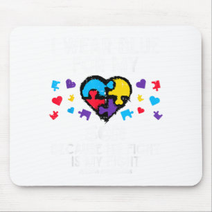 Mousepad Eu Uso Azul Pelo Meu Filho Luta Consciencialização