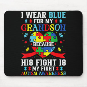 Mousepad Eu Uso Azul Pelo Meu Neto Consciência do Autismo A