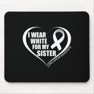 Mousepad Eu Uso Branco Para a Conscientização do Câncer de